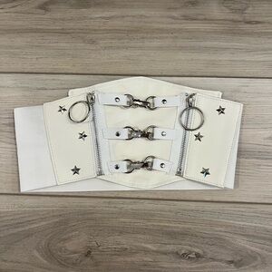 White Star-Studded Corset Belt